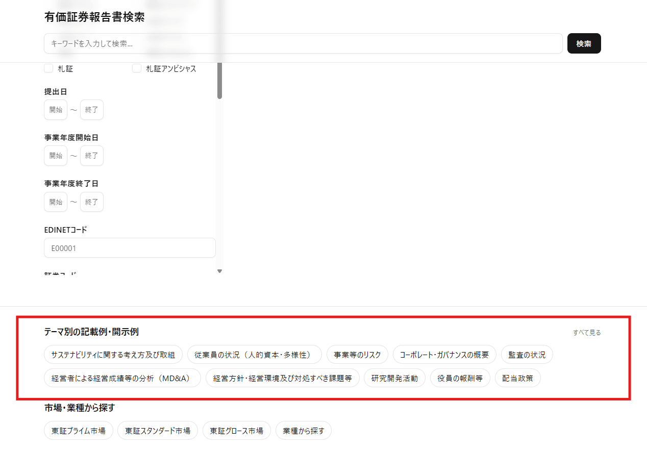 Regfisのテーマ別記載例の一覧